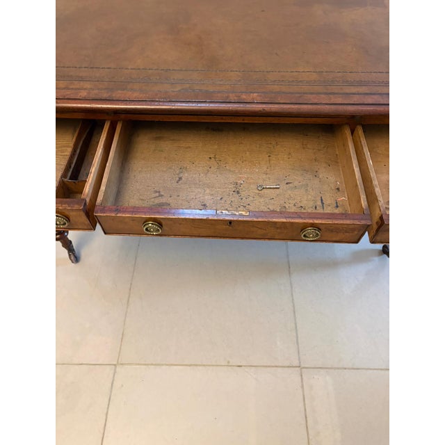 Antique Georgian Mahogany Partners Library Writing Desk with Leather Slide, 1800 For Sale - Image 10 of 18