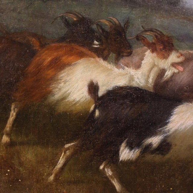 Filippo Palizzi, Pastoral Genre Scene Painting, the Defense of the Grass, 1880, Oil on Canvas For Sale - Image 14 of 16