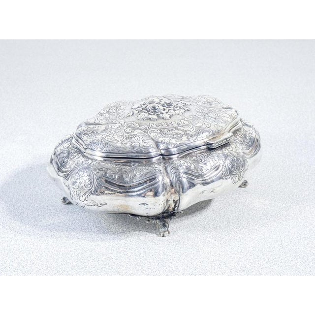 Metal Vintage Silver Jewelry Box, 1930s For Sale - Image 7 of 18