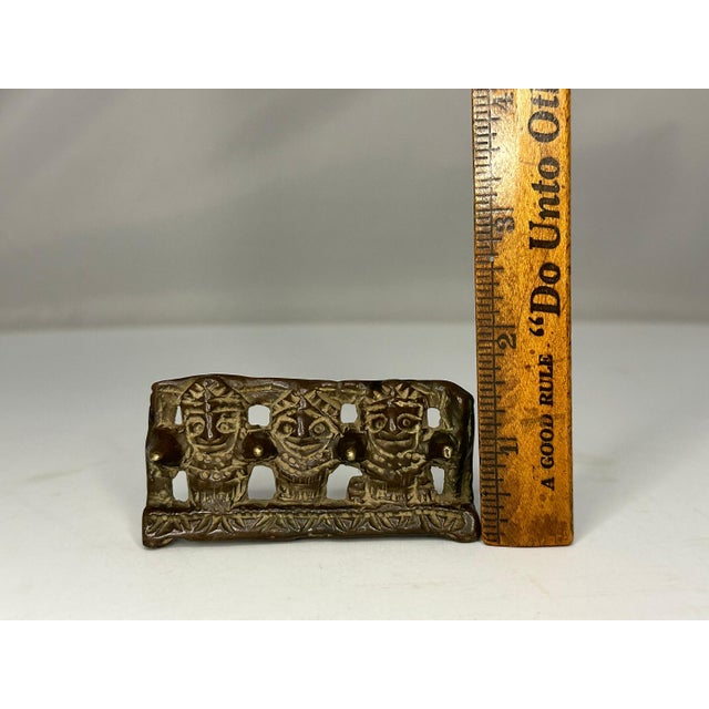 Ming Dynasty Chinese Bronze Brush Rest: Scholars Openwork Relief For Sale - Image 9 of 10