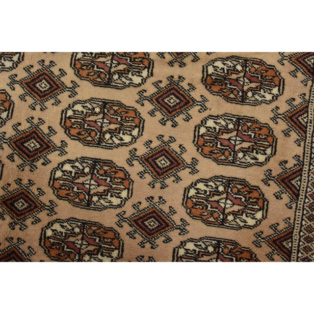 Bokhara Rug 5’2” X 8’1” Beige Wool Tribal Hand-Knotted Oriental Carpet For Sale - Image 4 of 12