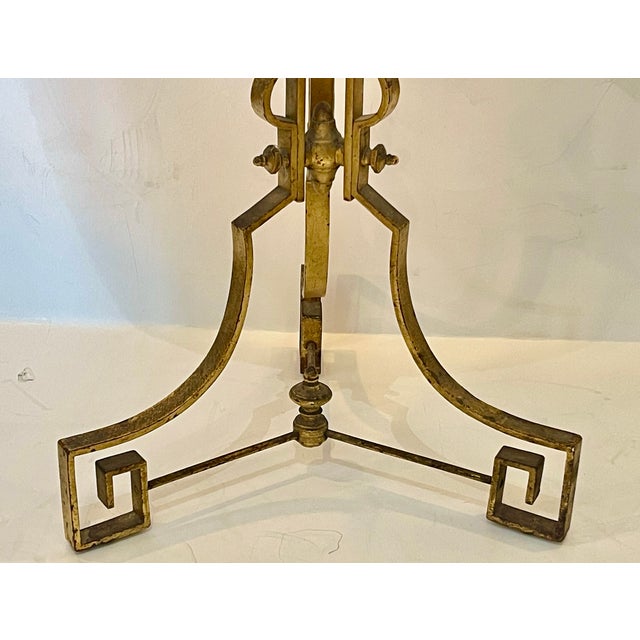 French Beaded Top Wrought Iron Table by Maison Huret, Circa 1865 For Sale - Image 9 of 15