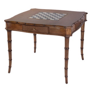 Osman 36 in. W Square Wood Chess-Checker Board Game Table with Storage Drawers, Heritage For Sale