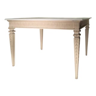 French Ecru Wood Dining Table by anonimo For Sale