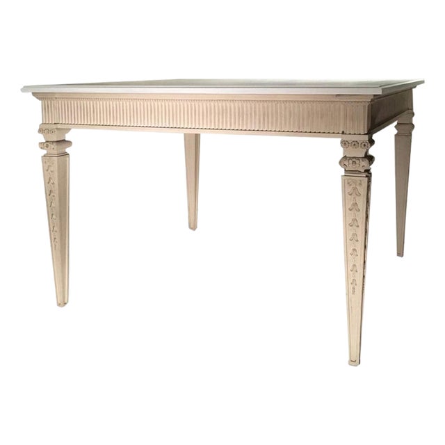 French Ecru Wood Dining Table by anonimo For Sale