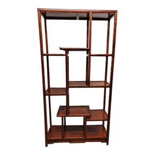 Vintage Chinese Wood Curio Display Stand Etagere or Room Divider For Sale