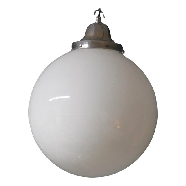 Giant Glass Globe Hanging Light, 1960s For Sale