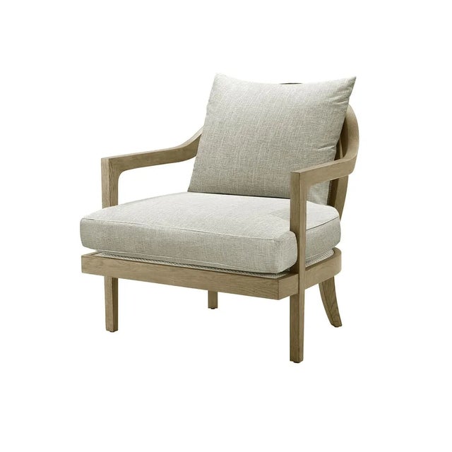 Wood Contemporary Coastal Armchair For Sale - Image 7 of 7