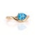 Elevate your everyday style with a touch of modern sophistication. This ring features a vibrant, pear-cut Swiss Blue Topaz...
