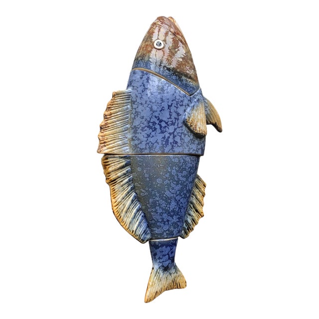 Hanging Reticulated Farmhouse Ceramic Fish For Sale