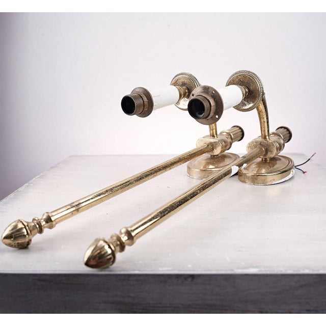 Vintage Brass Candelabra-Style Wall Light in Brass, 1970s For Sale - Image 3 of 4