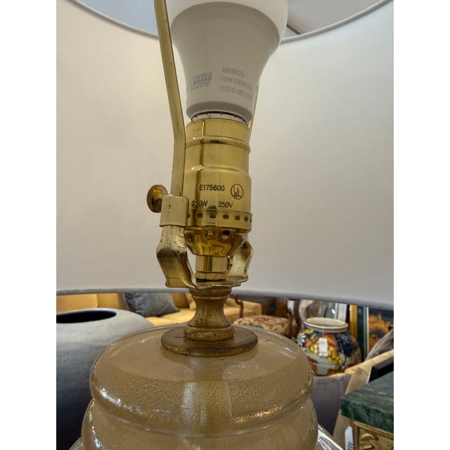Jan Showers for Kyle Bunting Murano Glass Swirl Table Lamp With Gold Leaf For Sale - Image 10 of 12