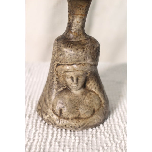 Brutalist Sculptural Italian Majolica Ceramic Wine Bottle With the Bust of a Woman From the 1960s For Sale - Image 3 of 8