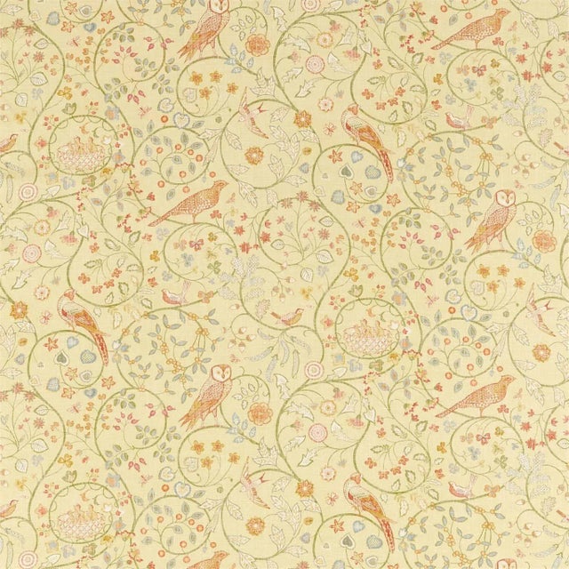 Morris & Co Newill Fabric in Lemon - a Sample For Sale