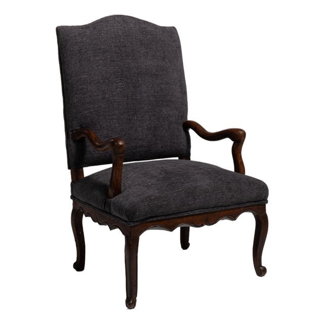 19th Century Louis XV Black Wood Club Chairs For Sale