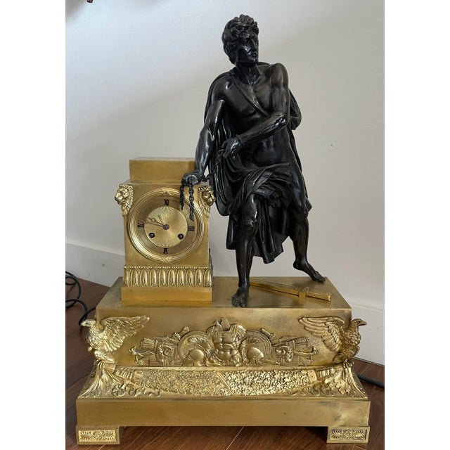 Early 19th Century French Monumental Sized Empire Mantel Clock Circa 1800 For Sale - Image 5 of 12