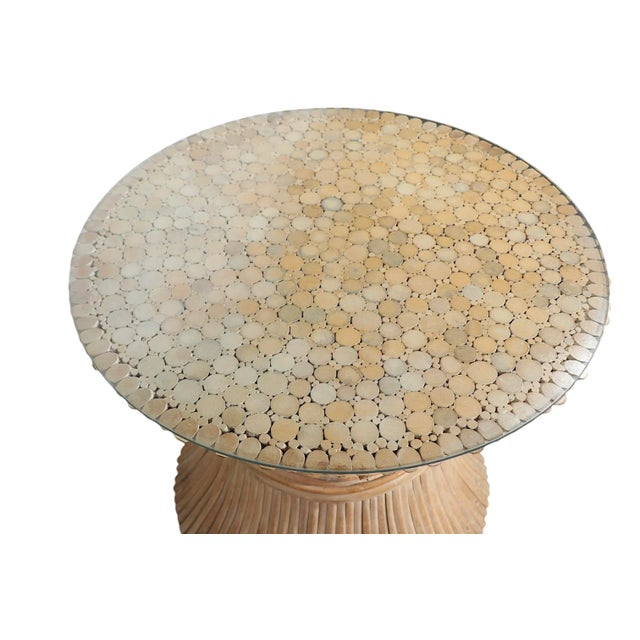 Hourglass Form Bamboo Side, End Table by McGuire For Sale - Image 9 of 10