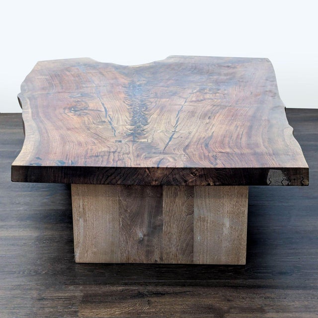 2000 - 2009 Attributed Hudson Furniture Single Walnut Slab Coffee Table For Sale - Image 5 of 8