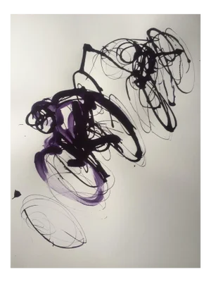 Tour De France Abstract Drawing Cyclists Ink on Paper by Erik Sulander