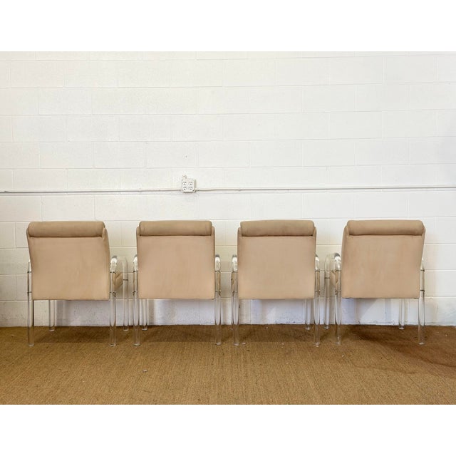 1980s Lion in Frost for Hill Manufacturing Lucite Dining Chairs - Set of 4 For Sale - Image 11 of 14