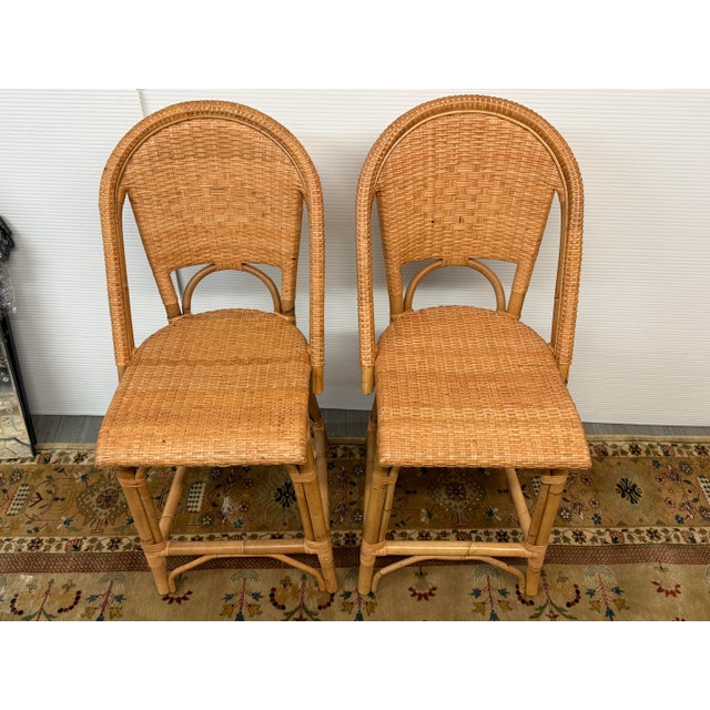 Serena & Lily Sunwashed Rivera Rattan Counter Stools, Pair For Sale In San Francisco - Image 6 of 12