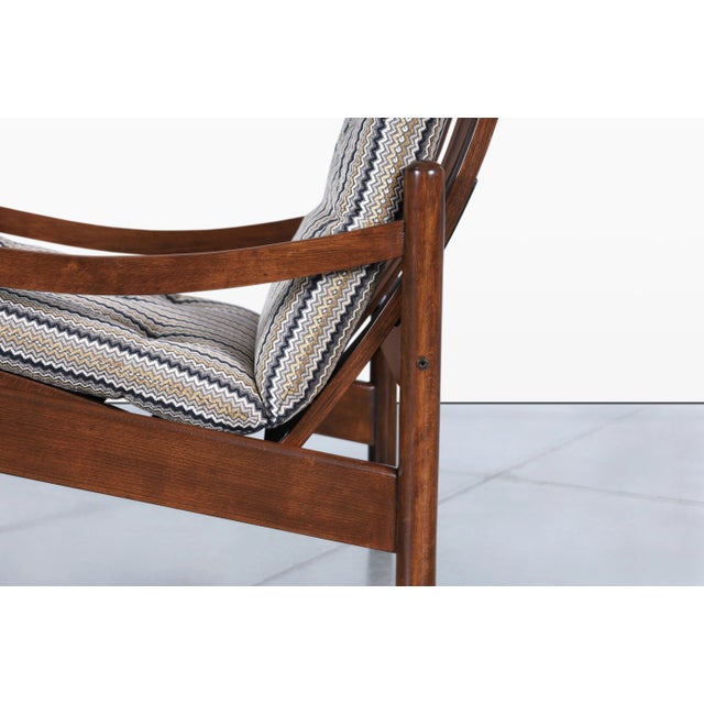 Mid-Century Modern Sculptural Walnut Reclining High-Back Lounge Chairs, 1960s For Sale - Image 10 of 12