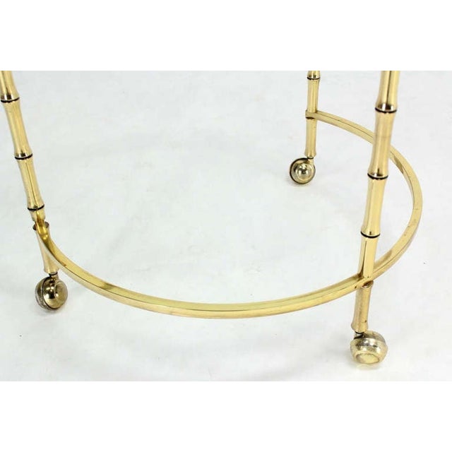 Metal Heavy Solid Bronze Faux Bamboo Expansion Round Nesting Coffee Side Tables For Sale - Image 7 of 10