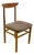 Wooden Chair with Brown Upholstered Seat For Sale