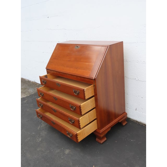 Maddox 1940s Solid Cherry Large Secretary Desk 6393 For Sale - Image 9 of 18