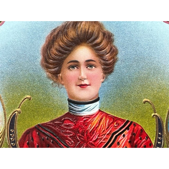 American Christie Girl Lithograph Cigar Box For Sale - Image 3 of 4