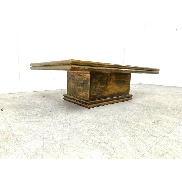 Vintage Brass Coffee Table attributed to Rodolfo Dubarry, 1970s For Sale - Image 11 of 12