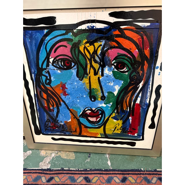 Abstract 1970s Peter Keil Andy Warhol My Friend Abstract Painting For Sale - Image 3 of 7
