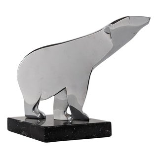 Art Deco Sculpture of Polar Bear by Karl Hagenauer, Austria, 1920s For Sale