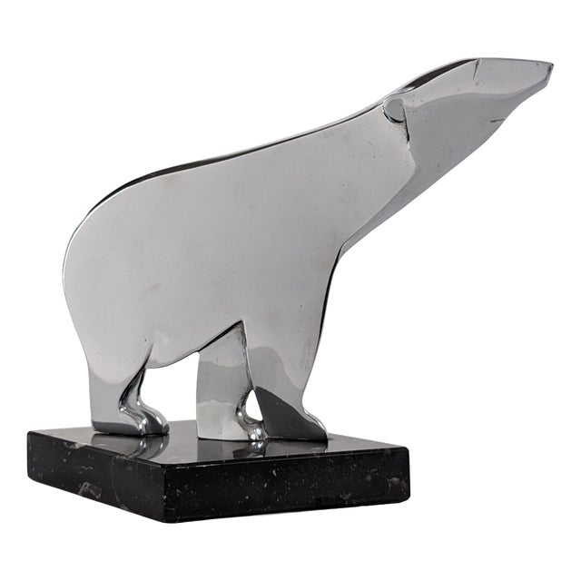 Art Deco Sculpture of Polar Bear by Karl Hagenauer, Austria, 1920s For Sale