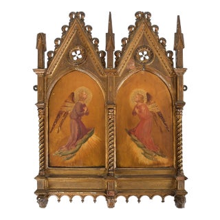 Italian Gothic Revival Devotional Diptych After Fra Angelico For Sale