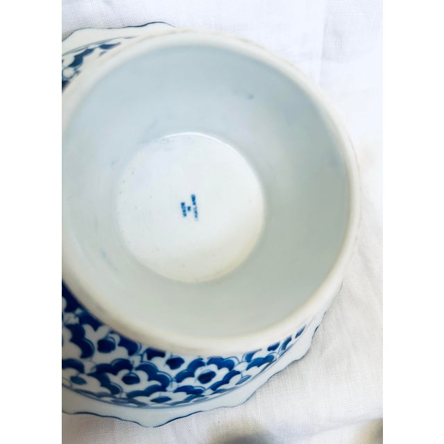 Blue Set of 4 Blue & White Tableware Items For Sale - Image 8 of 9