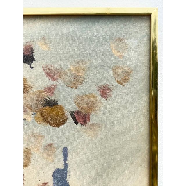 1960s Vintage Lee Reynolds Vanguard Studios Mid Century Modern Abstract Expressionist Cityscape Oil Painting Framed Signed For Sale In Tampa - Image 6 of 10