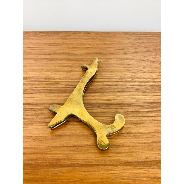 Vintage Pair of Solid Brass Hinged Plate / Art Display Easel For Sale - Image 9 of 9