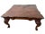 Wood Vintage Cocktail Coffee Table Ball Claw Legs Large Square Shape Chippendale For Sale - Image 7 of 12