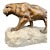 Patinated Bronze Mounted on Marble Sculpture Figure of a Lion The sculpture is a bronze art piece depicting a tiger in a...