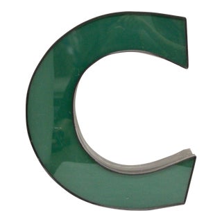 Vintage Green Channel Letter "C" For Sale