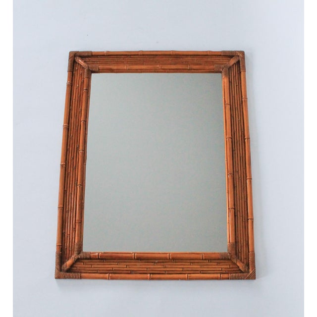 Mid-Century Modern Vintage Hollywood Regency Style Faux Bamboo Wall Mirror by Dart Ind. For Sale - Image 3 of 9