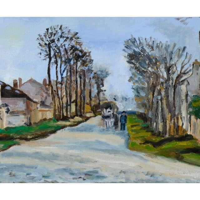 American Vintage Figurative Landscape Road Through the Village by Gustafson For Sale - Image 3 of 5