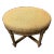 1970s Wooden Gold Painted Ottoman With Burlap Covered Cushion For Sale