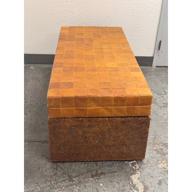 Coffee McGuire Furniture Haybine Cocktail Table + Custom Leather Bench Cushion For Sale - Image 8 of 12