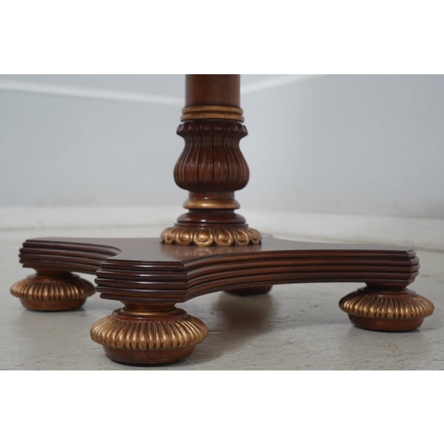 Brown Councill Round Walnut Regency Style Center Table For Sale - Image 8 of 15