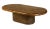 Rattan Ribbon Oval Coffee Table, Light and Medium Brown - Showtime by Oggetti For Sale In Miami - Image 6 of 7