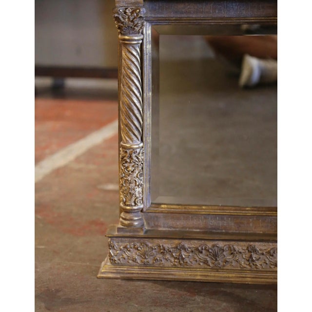 Vintage Italian Baroque Carved Giltwood Wall Mirror For Sale In Dallas - Image 6 of 7