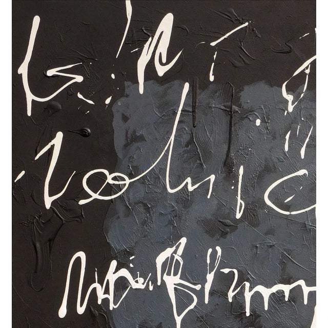 2020s 2022 "Writing on the Wall" White, Gray, and Black Abstract Contemporary Painting by Winifred Booth For Sale - Image 5 of 12