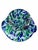 Blue and Green Spatter Art Glass Vase With Cobalt Scroll Handles For Sale - Image 15 of 15